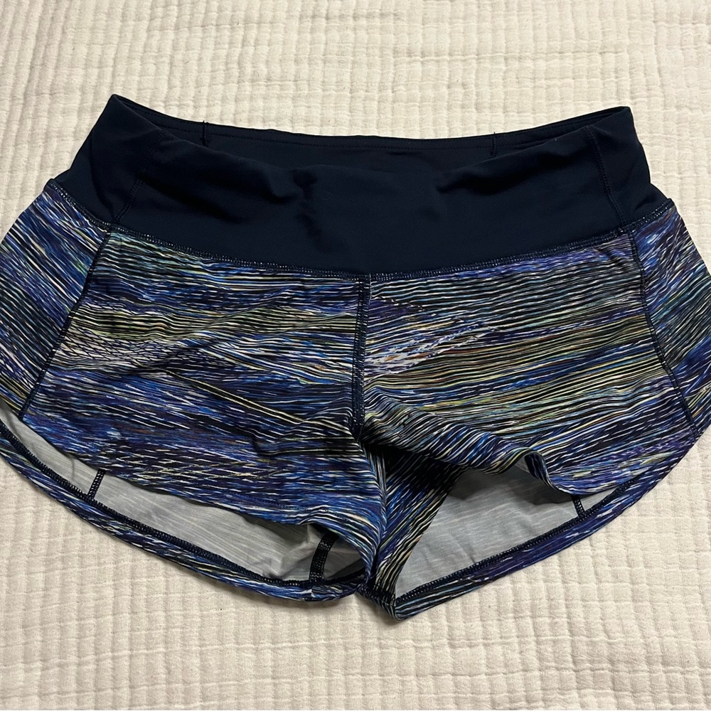 LULULEMON-Speed Up Short 2.5" Interconnect Blue Multi / True Navy Size 2